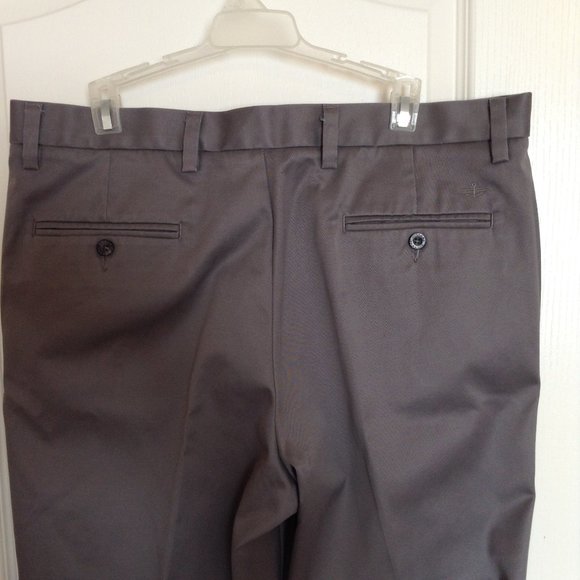Dockers Men's Classic Dress Chinos Khakis Gray Straight Fit Pants Flat Front - Picture 7 of 9